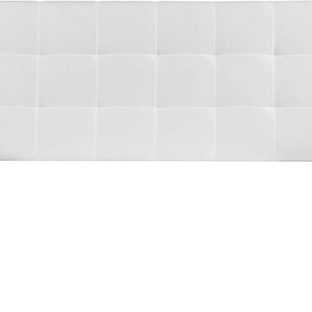 Bedford Tufted Upholstered King Size Headboard In White Fabric