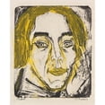 thumbnail image 2 of Ernst Ludwig Kirchner 12x14 Black Ornate Wood Framed Double Matted Museum Art Print Titled: Head Mary Wigmann (1926), 2 of 5