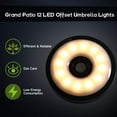 thumbnail image 4 of GRANDPATIO Cordless 12 LED Offset Rechargeable Cantilever Umbrella Lamp 3 Modes with Remote Control for Tents, 2.48in(H), 4 of 7
