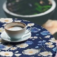 thumbnail image 3 of Ambesonne Floral Fitted Round Tablecloth, Spring Wildflower Meadow, 56"- 60" Diameter, Blue White Night Blue, 3 of 5