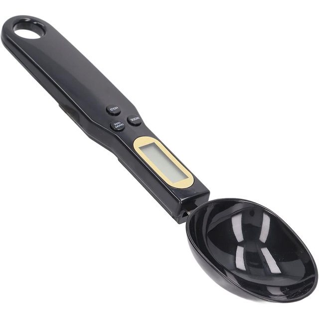 Báscula de cuchara para alimentos de 500g/0,1g, cuchara de báscula de cocina Digital, cuchara medidora electrónica negra con pantalla LCD Digital
