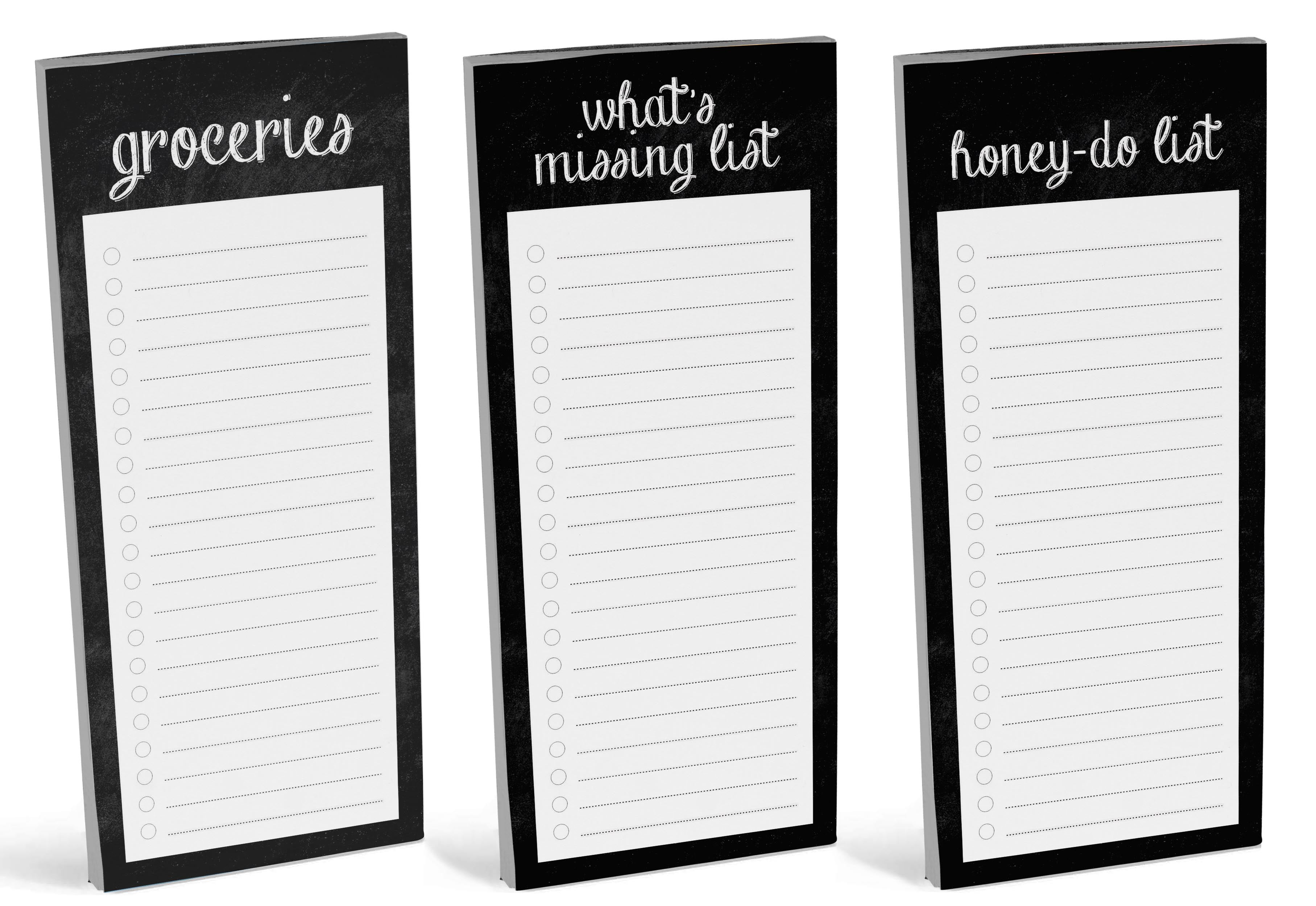 Inkdotpot Pack of 3 Magnetic Fridge To-Do List Notepads- Magnetic Memo Pads For Refrigerator-(50 Sheets Each)-XD