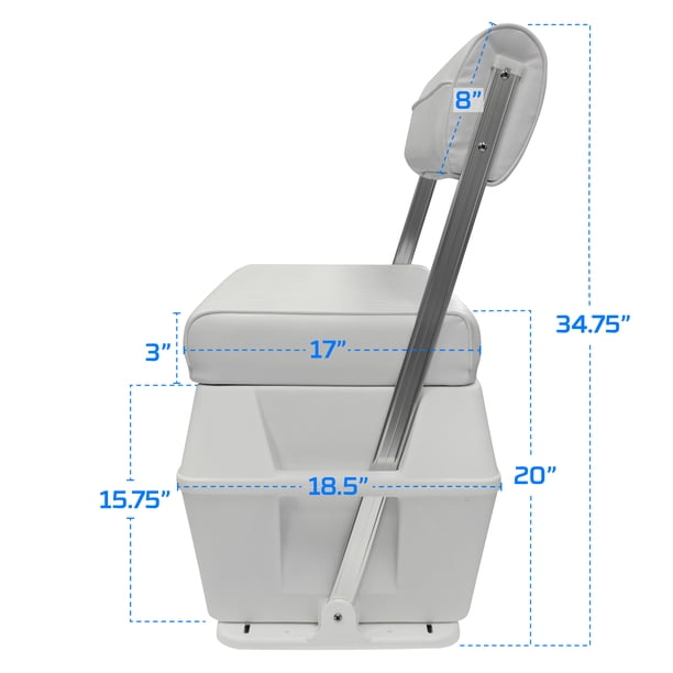 Wise Swingback 70 Quart Cooler Seat - Boat Marine Cushioned Bench
