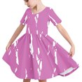 thumbnail image 6 of NAISIBABY A-Line Dress for Girls, Short Sleeve Color Block Stretch Summer Casual Sundress Hot Pink 9-10T, 6 of 7