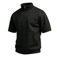 thumbnail image 6 of Short Sleeve Sweatshirts for Men Quarter Zip Mock Neck Sweatshirt Relaxed Fit Casual Pullover Tee Top with Pocket, 6 of 7