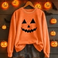 thumbnail image 2 of CONZONE Halloween Womens Sweatshirts Pumpkin Graphic Oversized Sweatshirt for Women Spooky Season Fall Winter Pullover Tops, 2 of 3