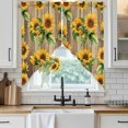 thumbnail image 3 of Swag Valance Curtains for Windows, Sunflower Farmhouse Light Filtering Kitchen Curtains with Rod Pocket, Summer Botanical Flowers Wooden Window Treatment Valances for Living Room, 36x45 - 2 PCS, 3 of 9