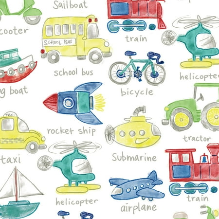 Jillson & Roberts Bulk Gift Wrap, Trains, Planes… , 1/2 Ream 417' x 24"