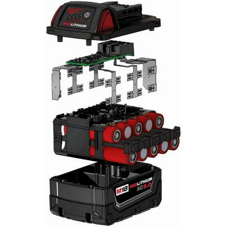 Restored Milwaukee Tool 48 11 1822 M18 18 Volt Lithium Ion XC High Capacity Battery 2pk Refurbished
