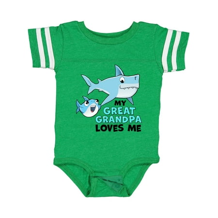 

Inktastic My Great Grandpa Loves Me with Cute Sharks Gift Baby Boy or Baby Girl Bodysuit