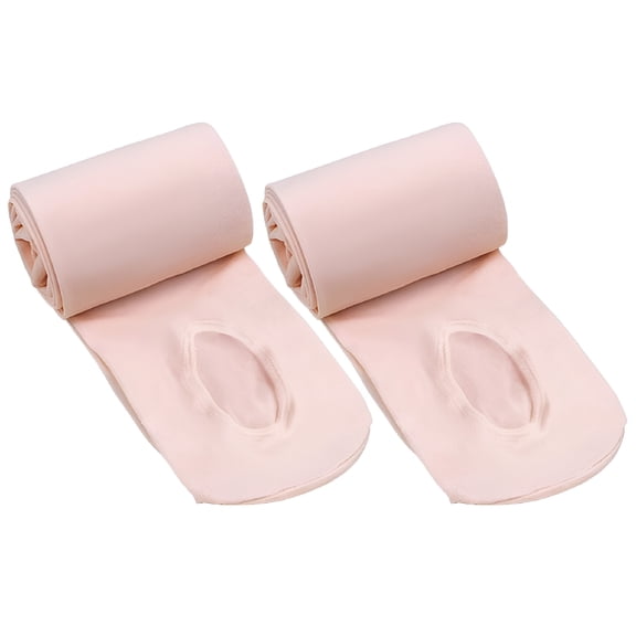 TELOLY 2 Pairs Adult Ballet Tights Socks Dance Socks Dance Tights Stretchy Pantyhose Tights for Women Girls (Size S Fit for Height 100-130Cm Light Pink)