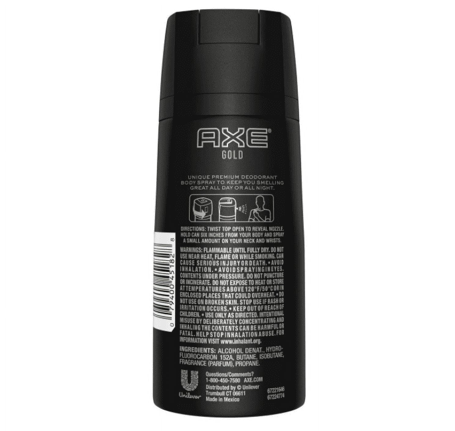 Axe Gold Oud Wood and Dark Vanilla Deodorant Body Spray 4.0 oz