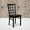 Black Vinyl Seat/Black Metal Frame, variant on BizChair 2 Pk. Black Window Back Metal Restaurant Chair - Cherry Wood Seat