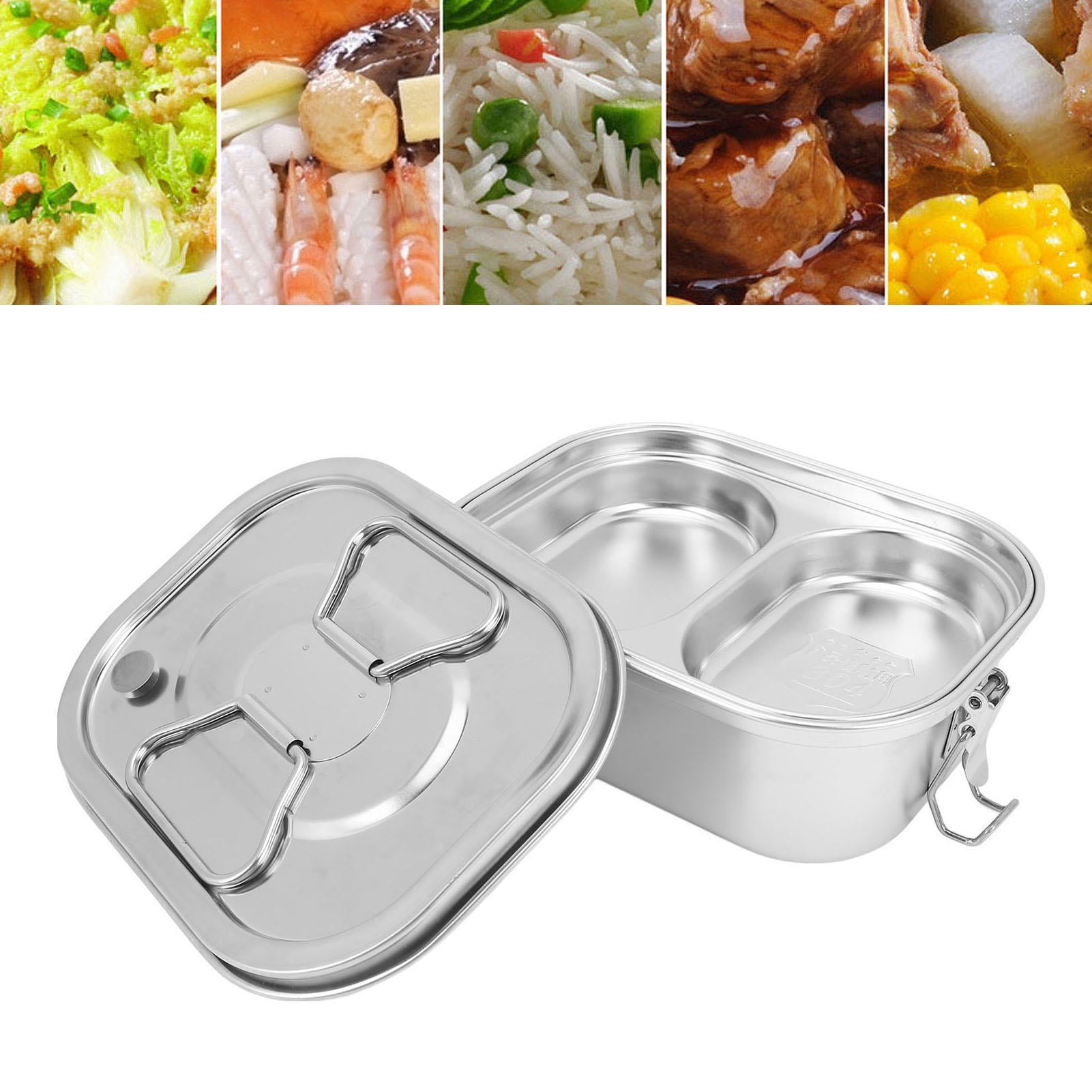 BIMZUC 304 Stainless Steel Lunch Box – Leakproof, Large Capacity, Insulated, Square Compartment, Portable for Adults