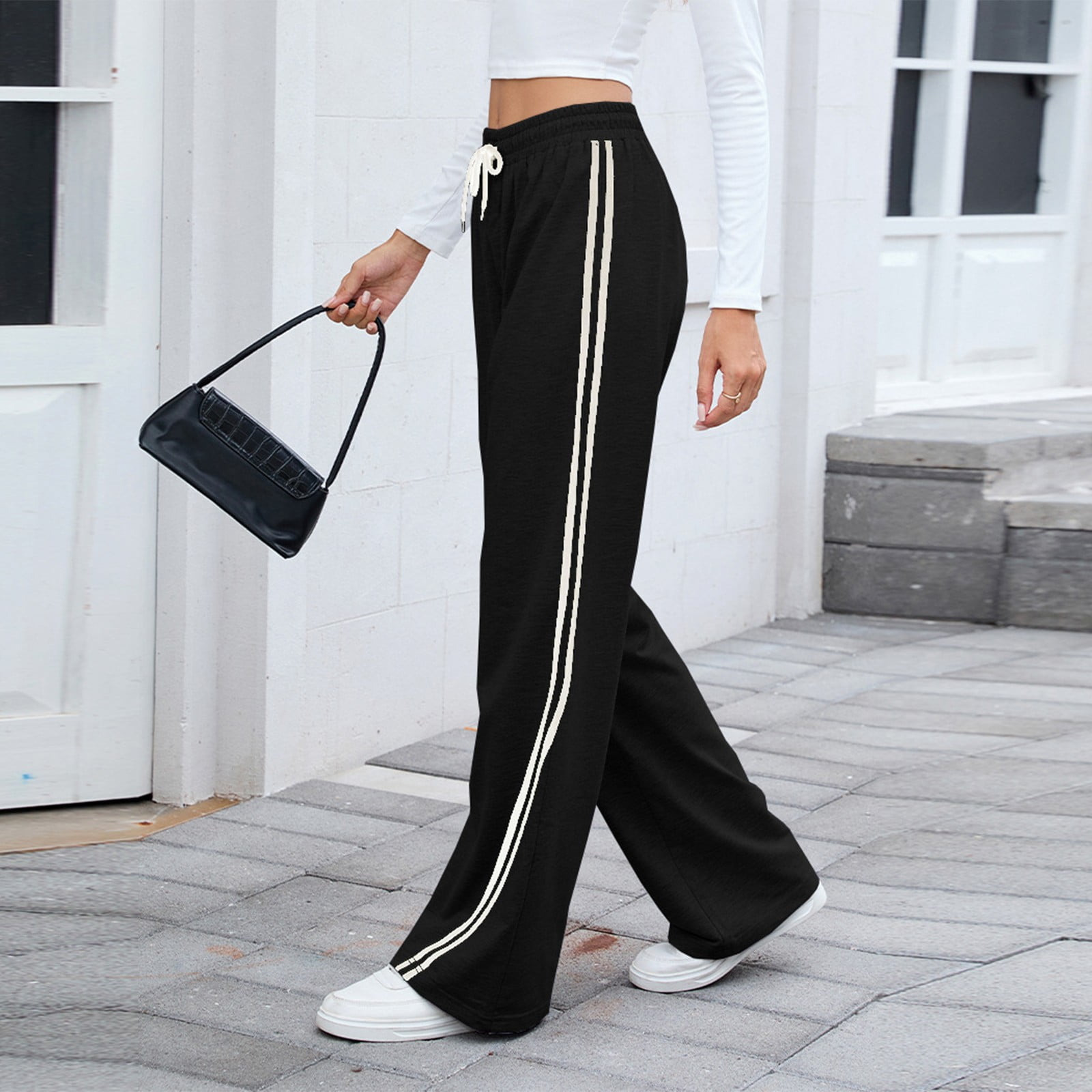 BRDFRL Y2K Vintage Track Pants Women Low Waist Side Striped