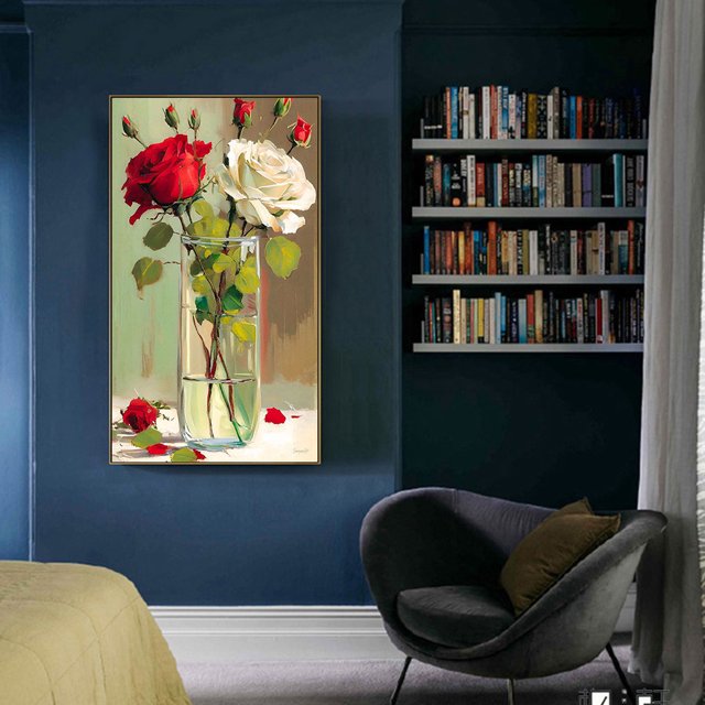 Cuadros Decorativos Kit de pintura por números DIY flor mano aceite arte imagen artesanía decoración del hogar (H1103) Wdftyju embutido en tela