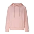 thumbnail image 4 of Lcziwo Women's Waffle Knit Hoodies Drawstring Long Sleeve Plain Sweatshirts Crew Neck Pullover Casual Loose Top Pink,XXL, 4 of 6