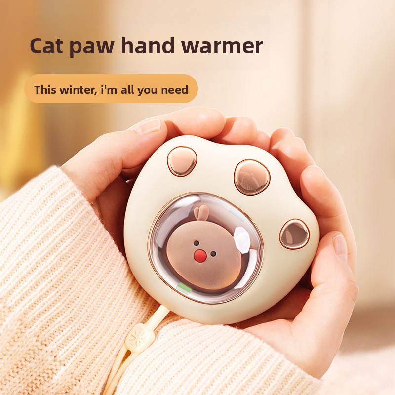 Portable USB rechargeable hand warmer, constant temperature at 55 ℃ , with ambient light, 2-speed temperature adjustment, continuous heating for 2 hours.