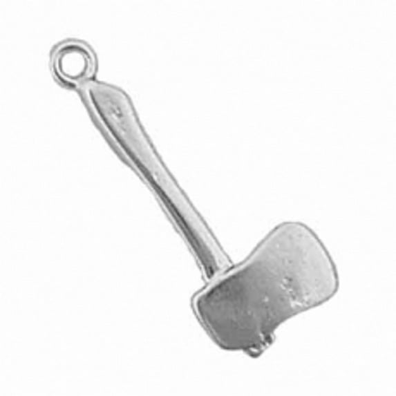 Sterling Silver 16" Unisex 1.5mm Box Chain 3D Hatchet Tree Axe Tool Pendant Necklace