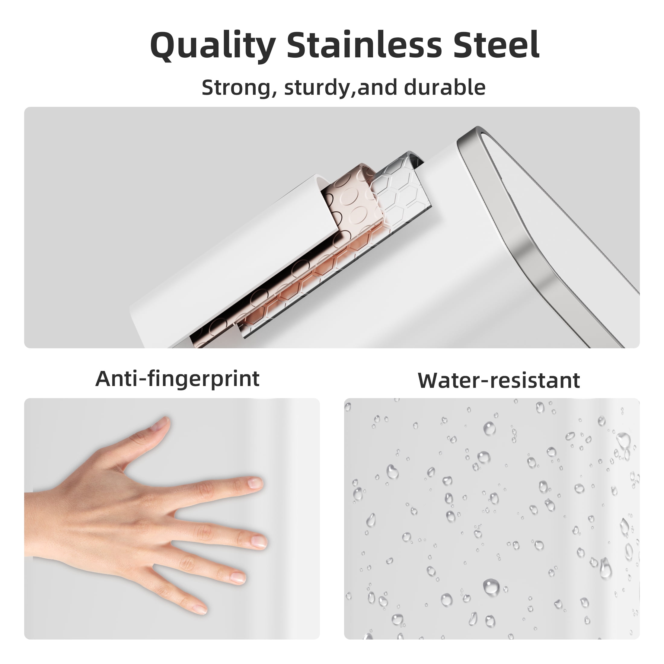 KSSKSS 1.6 Gallon/6L Slim Stainless Steel Bathroom Trash Can with Lid, Soft-Close Small Garbage Bin for Narrow Spaces, White