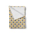thumbnail image 2 of Flower Soft Flannel Fleece Throw Blanket, Doodle Style Arrangement with Bicolor Petals Simplistic Nature Growth, Cozy Plush for Indoor and Outdoor Use, 50" x 60", Earth Yellow and Grey, by Ambesonne, 2 of 6