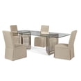 thumbnail image 3 of Murano Wood Double Pedestal Dining Table in Silver Leaf with Glass Top, 3 of 4