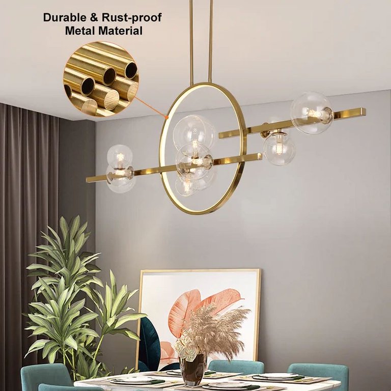 17.7" Matte White & Gold Vintage Pendant Light - Adjustable Industrial Hanging Lamp For Kitchen Island