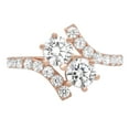 thumbnail image 3 of 1.98 ct Brilliant Round Cut Genuine Cultured Diamond VS1-VS2 I-J 14K Rose Gold Promise Wedding Statement Engagement Designer Ring size 7, 3 of 6