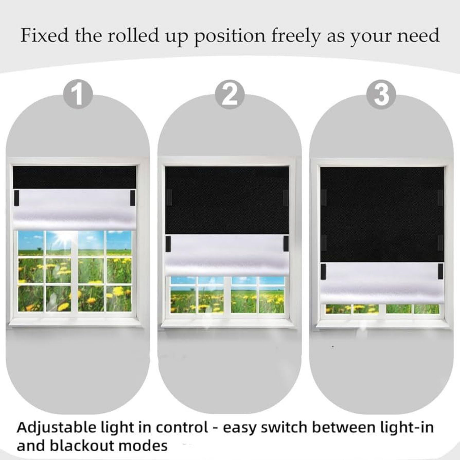 Blackout Blind Magnetic Window Cover,No Drill, Cut Any Size/Shape,Portable Black Out Shades Curtains for Nursery Bedroom, Rv, Media Room, 1 Panel