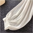 thumbnail image 5 of TGPMGRZ Womens Chiffon Tie Knot Bolero Cardigan Summer Long Sleeve Lightweight Open Front Cover Up Crop Shawl Tops White Size S, 5 of 6
