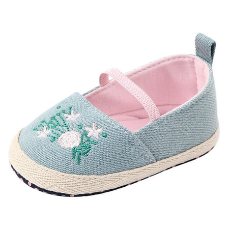 

Wesracia Toddler Shoes Baby Girl Shoes Elastic Band Comfortable Flower Solid First Walkers Kid Shoes