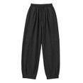 thumbnail image 7 of Women's Harem Pants Lightweight Loose Fit Drawstring Waist Side Pockets Cuffed Ankle Casual Summer Lounge Trousers, 2XL, 7 of 7