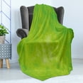 thumbnail image 4 of Lime Green Soft Flannel Fleece Throw Blanket, Cloudy Shade of Color Pastel Toned Hazy Backdrop Irish Tones, Cozy Plush for Indoor and Outdoor Use, 50" x 70", Lime Green Avocado Green, by Ambesonne, 4 of 5