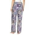 thumbnail image 3 of Uemuo Lavender Flowers Pattern Women's Wide Leg Palazzo Lounge Pants with Pockets Light Weight Loose Comfy Casual Pajama Pants-Small, 3 of 9