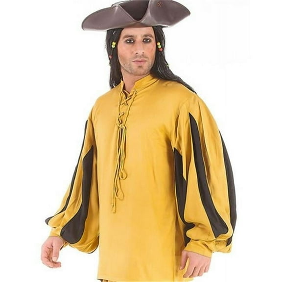 The Pirate Dressing C1060 European Medieval Shirt- Gold & Black - Large