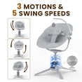 thumbnail image 3 of Zoicay Electric Baby Swing with App Remote Control, 5 Speeds 3 Sway Modes, Bluetooth Music, 5-Point Harness Infant Swing, Gray, 3 of 12