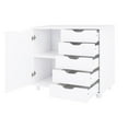 thumbnail image 4 of Naomi Home 5-Drawer Storage Cabinet with Shelf, Rolling Office Organizer for Home or Office with Open Storage, White, 4 of 11
