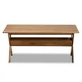 thumbnail image 2 of Baxton Studio Sarai Table Basse Rectangulaire Moderne en Bois avec Étagère Inclinée, Noyer Brun, 2 of 8