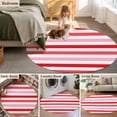 thumbnail image 5 of Round Rugs 3Ft, Red Pink Striped Round Area Rug Washable Indoor Throw Carpet, Farmhouse Stripes Simple Art Small Non Slip Circle Rug for Bedroom Living Room Home Decor Aesthetic, 5 of 8