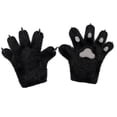 thumbnail image 1 of Guantes de animales para hombres y mujeres, accesorios de cosplay, guantes de peluche con forma de pata de gatito para adultos Negro Gris, 1 of 9