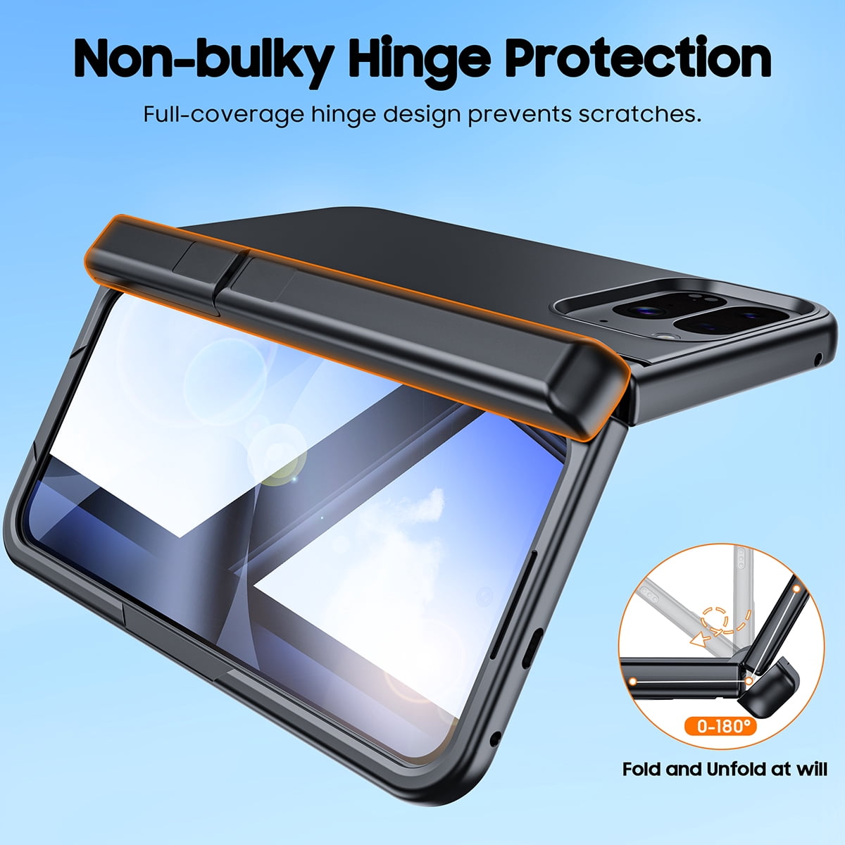 Vizvera Magnetic for Google Pixel 10 Pro Fold Case with Stand, Fit for Magsafe, Hinge Protection, Screen Protector, Built-in Hidden Kickstand, Slim Shockproof Phone Case-Black