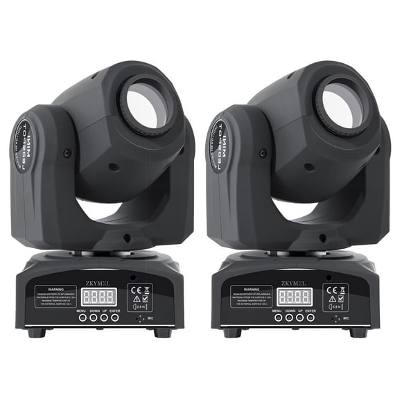 Luces para DJ Moving Head ZKYMZL, 25 W, 2 unidades, 8 gobos, 8 colores