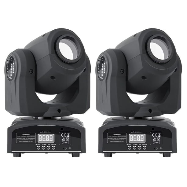 Luces para DJ Moving Head ZKYMZL, 25 W, 2 unidades, 8 gobos, 8 colores