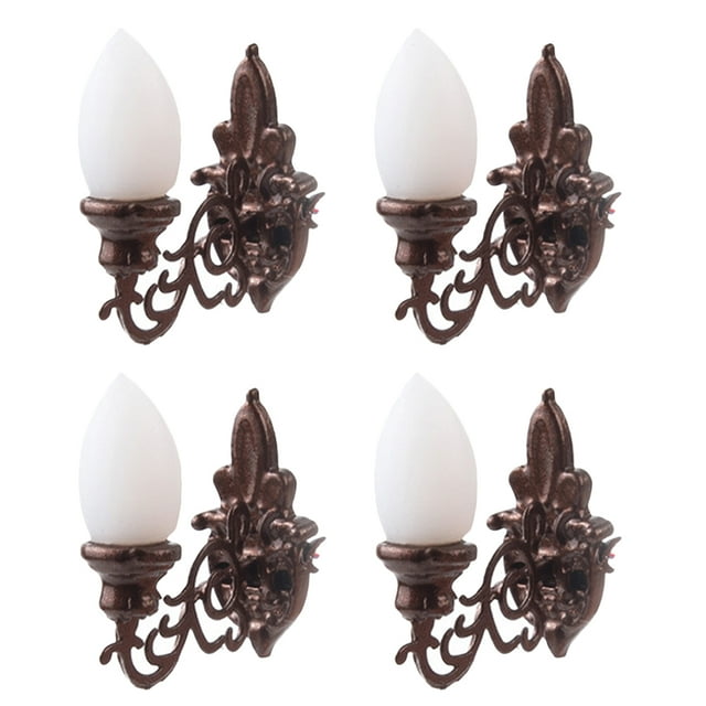 Milisten 4pcs Simulated Wall Lamps Mini Luminous Wall Lamp Sand Table DIY Materials