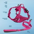 thumbnail image 6 of Voyager Dog Harness Dual Leash Attachment No-Pull Control Adjustable Soft by Strong Pet Harness for Medium and Large Dogs with 3M Reflective Technology with Leash Included - Fuchsia, M (Chest 22-27"), 6 of 8