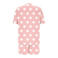 thumbnail image 4 of Viluyesy Round Neck T-Shirt and Shorts 2PC for Women Printed Tops Elastic Waist Short Pants Sets Relaxed Shirt and Shorts Sets Two PC Pink Size S, 4 of 5
