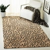 Safavieh Soho Collection SOH721A Handmade Beige and Brown Premium Wool Square Area Rug (6' Square)