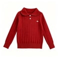 thumbnail image 6 of Mifsaly Girls Pullover Sweater Peter Pan Collar Long Sleeve Cable Knit Sweaters Cozy Preppy Knitwear Fall Winter School Uniforms, 6 of 7