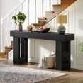 thumbnail image 1 of Tribesigns 63-Inch Farmhouse Console Table, Long Wooden Sofa Table Behind Couch, Narrow Entryway Table for Hallway or Living Room, Black, 1 of 5