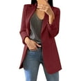 thumbnail image 2 of Casual Blazers for Women 2025 Long Sleeve Open Front Notch Lapel Collared Business Casual Work Office Jacket, 2 of 5